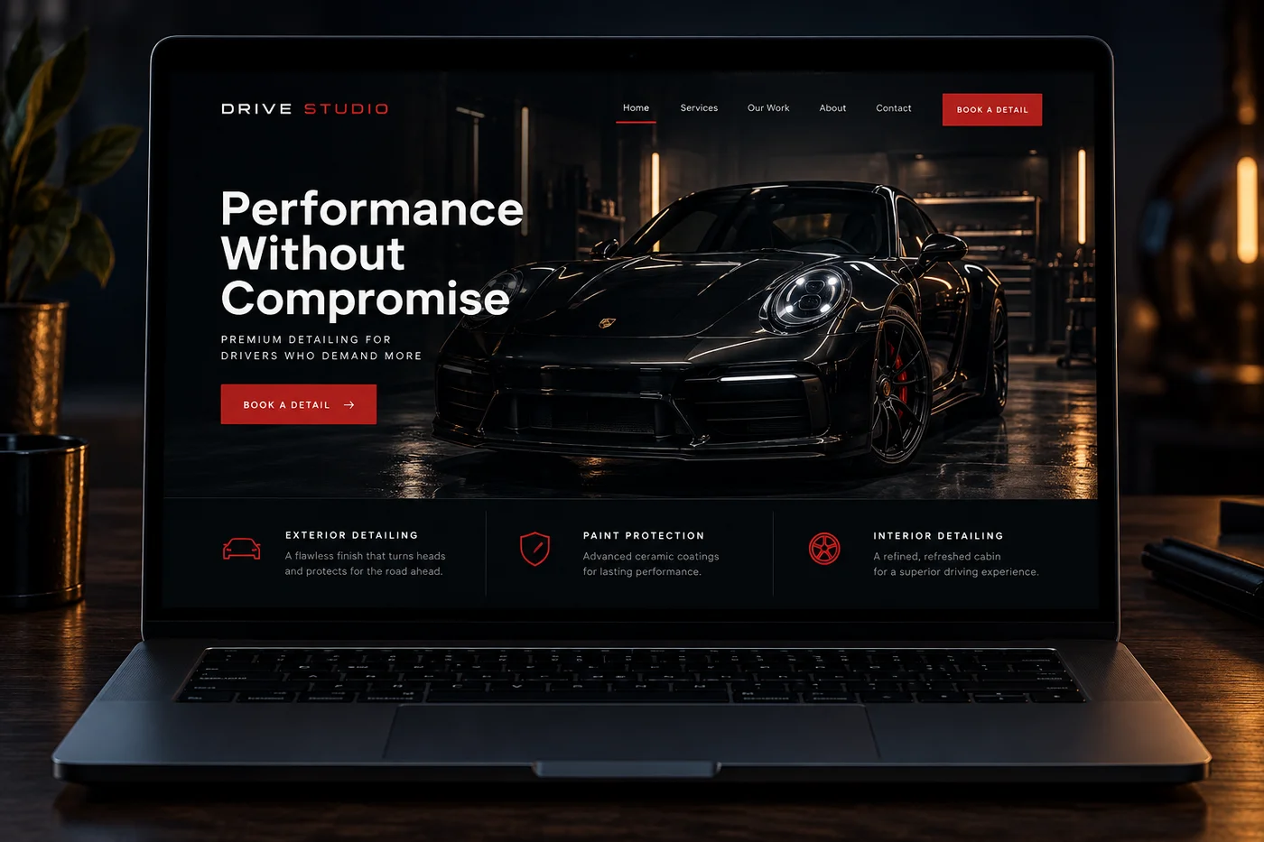 Drive Studio fictional automotive website concept